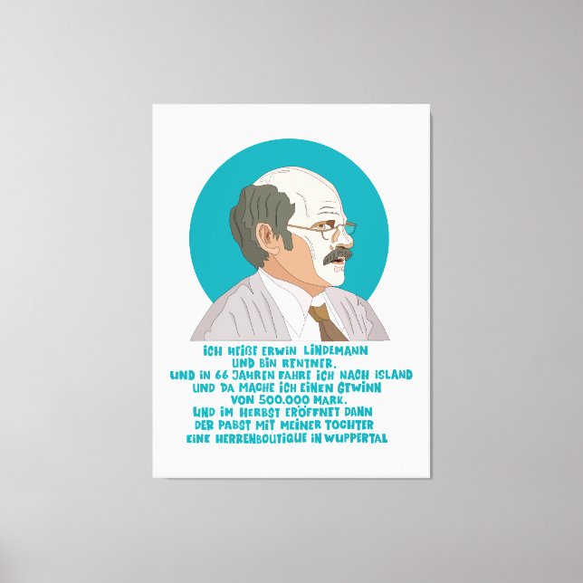 Impressão Em Tela Lottogewinner Erwin Lindemann - Loriot - Funny (Frente)