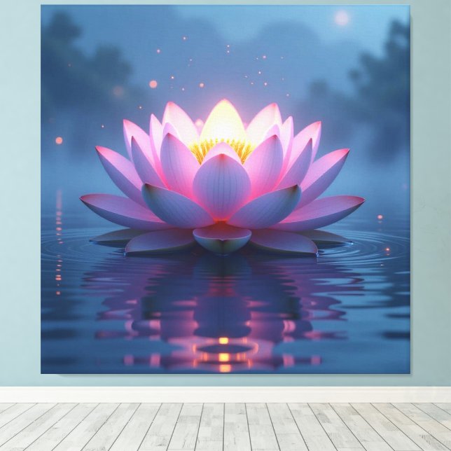 Impressão Em Tela „Lotus – Blüte der Reinheit und Erleuchtung“ (Insitu(piso de madeira))