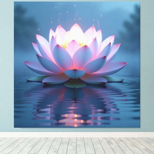 Impressão Em Tela „Lotus – Blüte der Reinheit und Erleuchtung“ (Insitu(piso de madeira))