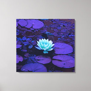 Impressão Em Tela Lotus Flower Turquoise Purple Pond Zen