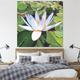 Impressão Em Tela Lótus Lírio Grande Floral