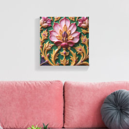 Impressão Em Tela Lótus Rosa Porcelana
