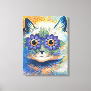 Impressão Em Tela Louis Wain, Gato com Olhos Decorados pela Flor,