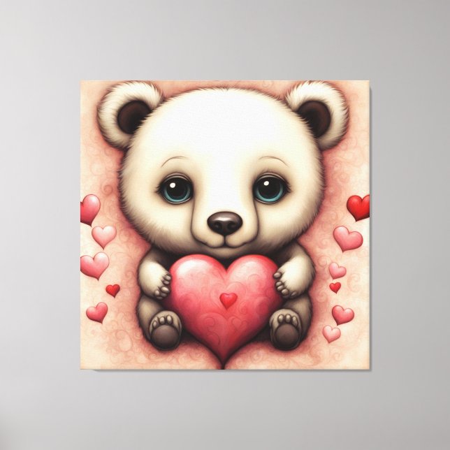 Impressão Em Tela Love Bear 2 (Frente)