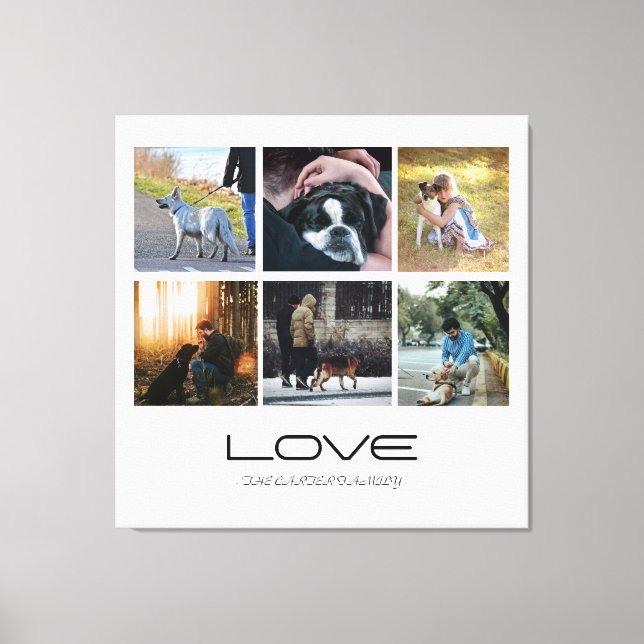 Impressão Em Tela Love Dog Family Portrait Collage Design (Frente)
