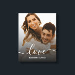 Impressão Em Tela Love Elegant Script Noivado Photo<br><div class="desc">Impressão de Fotografias do Noivado de Script Elegante</div>