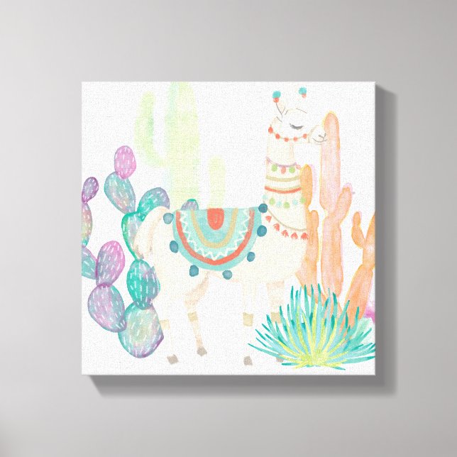 Impressão Em Tela Lovely Llamas II (Frente)