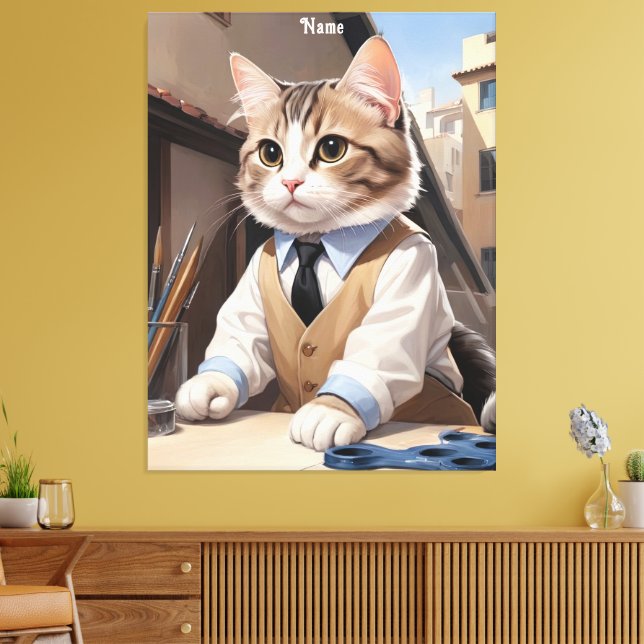Impressão Em Tela Lover Gato sofisticado de Arquiteto de Gato (Insitu(Sala de estar))