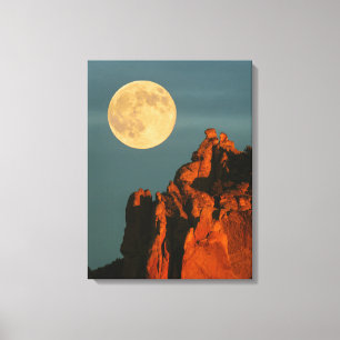 Impressão Em Tela Lua Cheia   Falésias de Basalto Smith Rock State P
