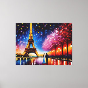 Impressão Em Tela Lua de mel em Paris (Torre Eiffel) n.o 2