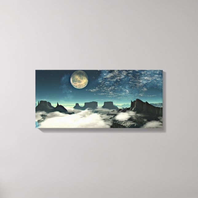 Impressão Em Tela Lua e paisagem (Frente)
