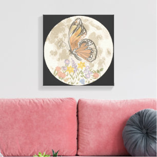 Impressão Em Tela Lua Flor Caprichosa