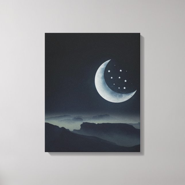 Impressão Em Tela Lua Muito Bonita | Zazzle_Growth. (Frente)