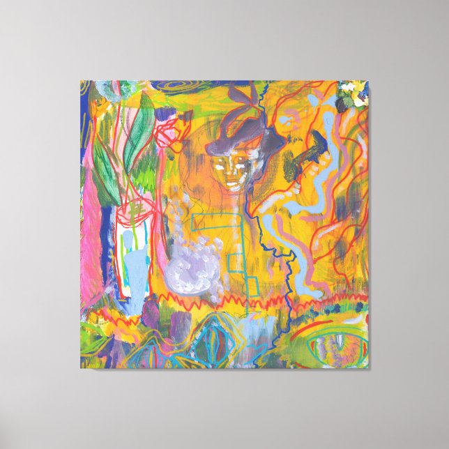 Impressão Em Tela Lúcia Dreamer Rosa Arco-Íris Esticado Tela Impress (Frente)