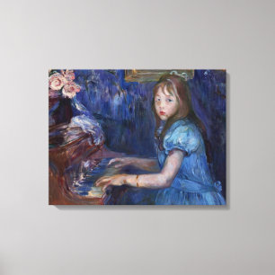 Impressão Em Tela Lucie Leon Tocando Piano (por Berthe Morisot)
