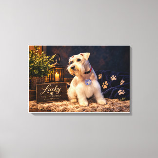 Impressão Em Tela Lucky o Schnauzer Cavalheiro Retrato em Tela