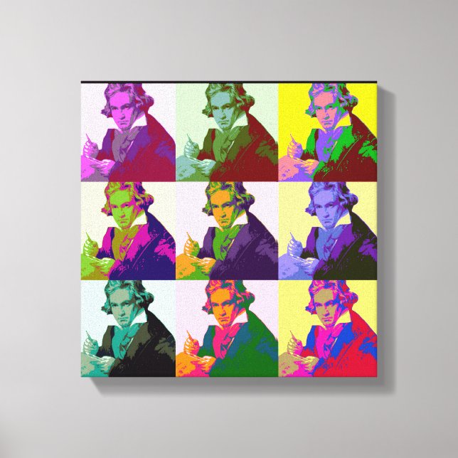Impressão Em Tela Ludwig Van Beethoven Pop Art (Frente)