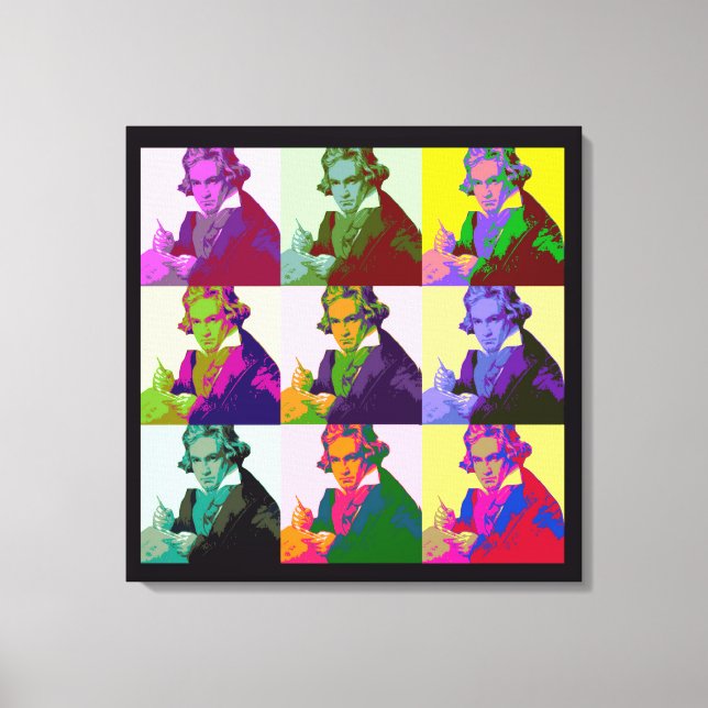 Impressão Em Tela Ludwig Van Beethoven Pop Art (Frente)