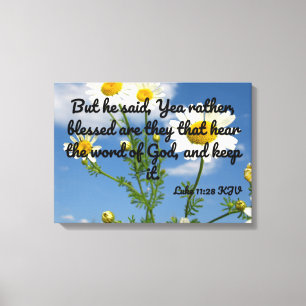 Impressão Em Tela Luke 11:28 Bíblia Verse KJV Pic Wall Art