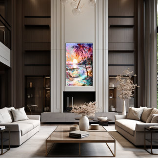 Impressão Em Tela 🎨 Luminescente - Parede Sunset 🌅