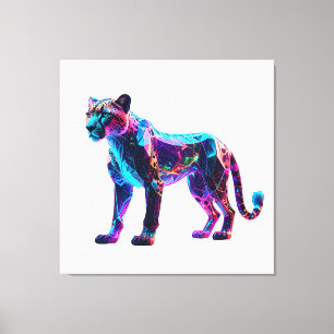 Impressão Em Tela Luminoso Cheetah - Casa de luxo única