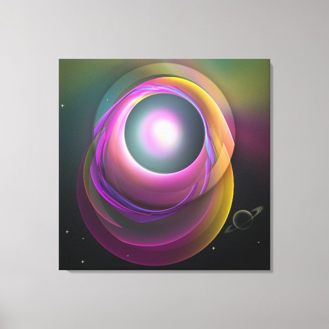Impressão Em Tela Lunar Eclipse, Fantasy abstrato wallart (Frente)