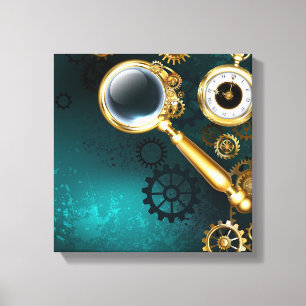 Impressão Em Tela Lupa no estilo Steampunk