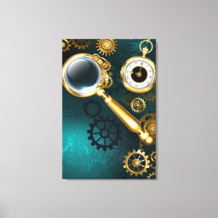 Impressão Em Tela Lupa no estilo Steampunk