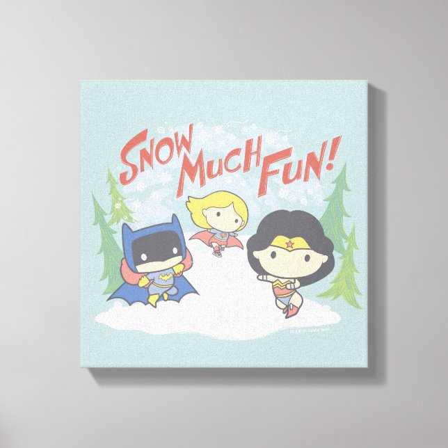 Impressão Em Tela Luta da Liga da Justiça Chibi Snowball (Frente)