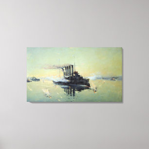 Impressão Em Tela Luta de Askold do cruzador