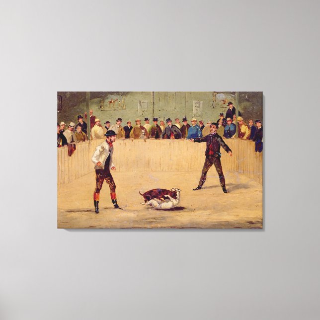 Impressão Em Tela Luta de Cães (óleo no papel) (Frente)