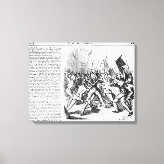 Impressão Em Tela Luta entre os Republicanos e o Parlamento (Frente)