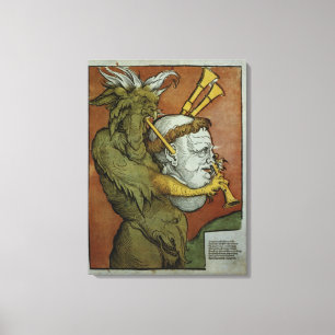 Impressão Em Tela Luther como os Bagpipes do diabo, c.1535