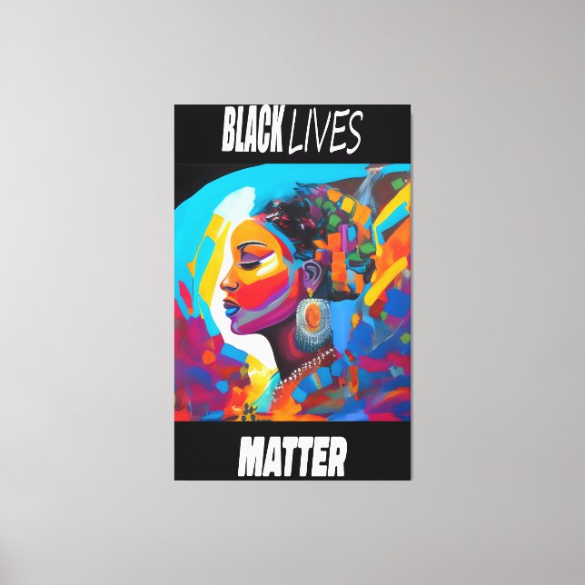 Impressão Em Tela Luxurious Empowered Colors Black Lives Matter (Frente)