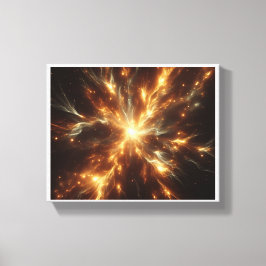 Impressão Em Tela Luxury Celestial Golden Supernova - Abstract Cosmi
