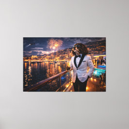 Impressão Em Tela Luxury Cockapoo Wall Art – Monaco Nightlife Modern