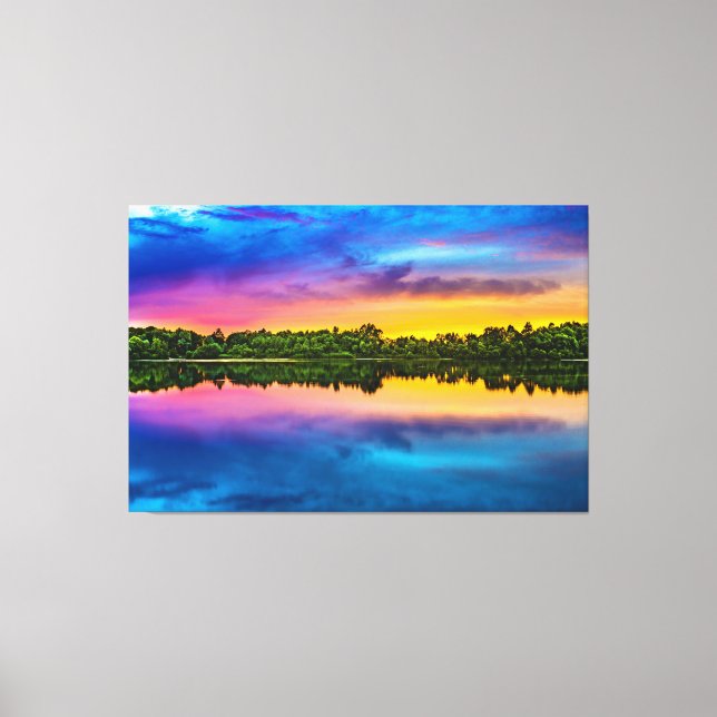 Impressão Em Tela Luxury Wall Art Scende Lake Water Landscape Sunset (Frente)