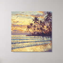 Impressão Em Tela Luz Sutil na Praia - Paisagem em Estilo Impression