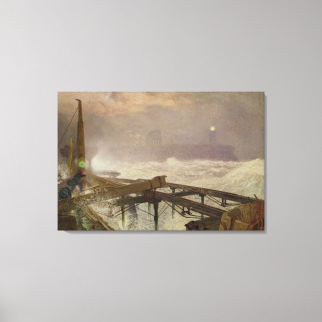 Impressão Em Tela Luzes Azuis, Píer de Teignemouth - Iluminação das  (Frente)