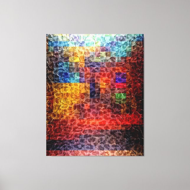 Impressão Em Tela Luzes da cidade de pintura abstrato (Frente)