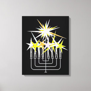 Impressão Em Tela Luzes de Hanukkah