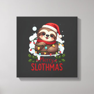 Impressão Em Tela Luzes de Natal de Preguiça Engraçadas Feliz Natal 