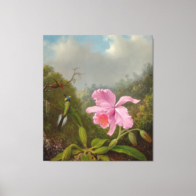 Impressão Em Tela M. HEADE - Lutando Contra Aves Humanas com Orquíde (Frente)