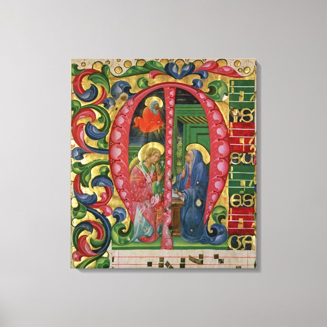 Impressão Em Tela "M" inicial historiado que representa a Comunicaçã (Frente)