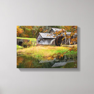 Impressão Em Tela Mabry Mill na tela de outono