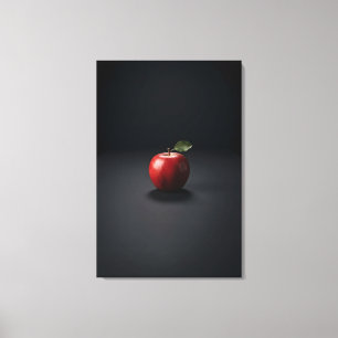 Impressão Em Tela Maçã vermelha minimalista na mesa