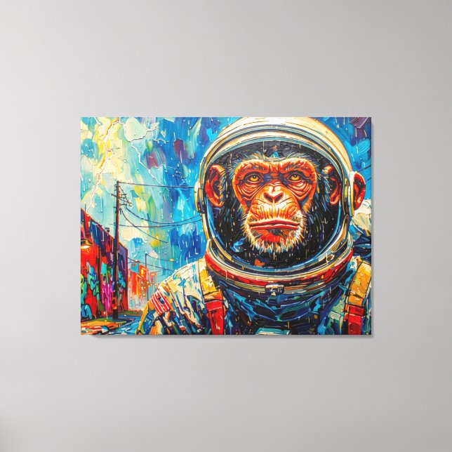 IMPRESSÃO EM TELA MACACO ASTRONAUTA VOLTANDO PARA CASA-6 (Frente)