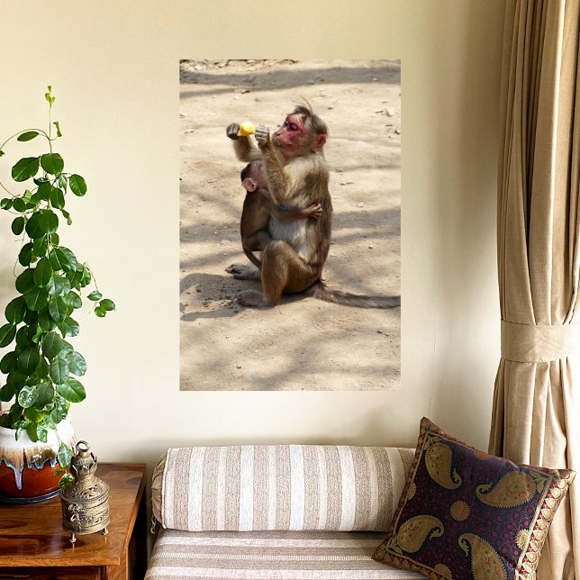 Impressão Em Tela Macaco - Café da manhã da mãe (Criador carregado)