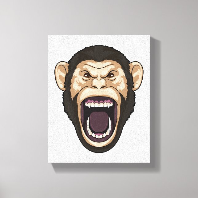 Impressão Em Tela Macaco com Cabelos pretos (Frente)