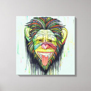 Impressão Em Tela Macaco engraçado